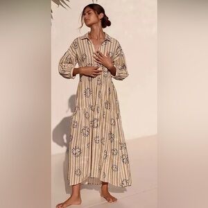 NWT Anthropologie The LouLou Avenue Carolita Printed Tiered Shirt Dress